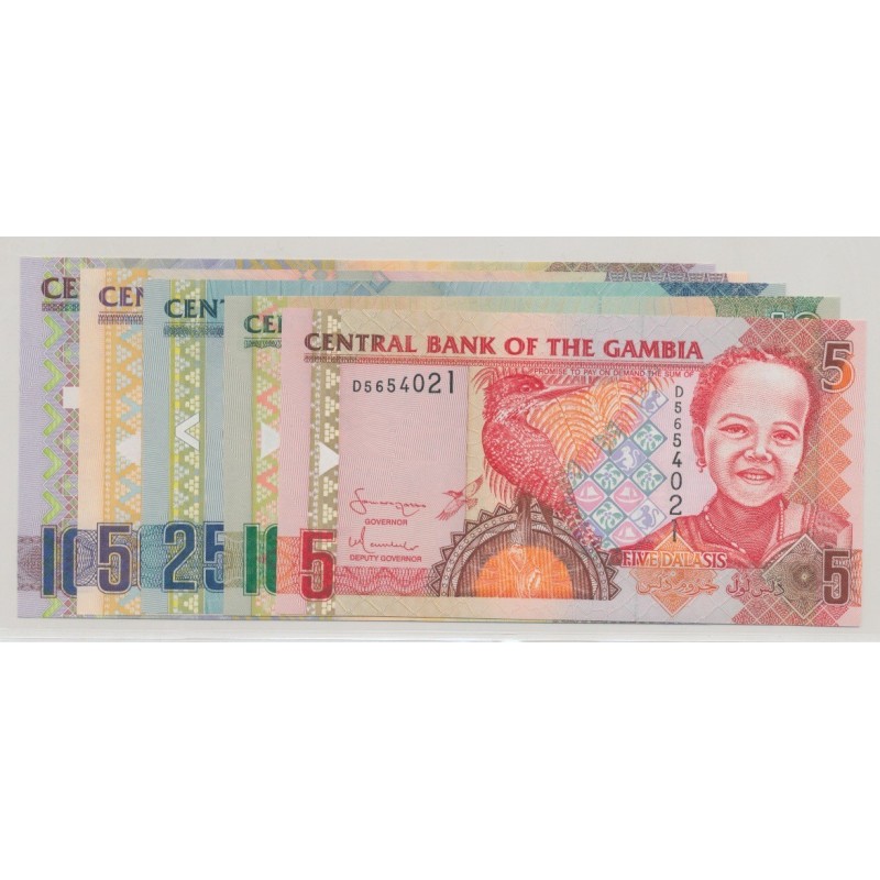 Gambie - Série 5 Billets - 5,10,25,50,100 Dalasis - Neuf