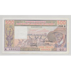 Afrique de l'ouest - 500 Francs 1980 - K Sénégal - TTB+