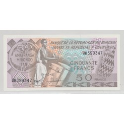 Burundi - 50 Francs - 1.10.1991 - Neuf