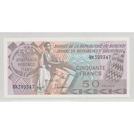 Burundi - 50 Francs - 1.10.1991 - Neuf