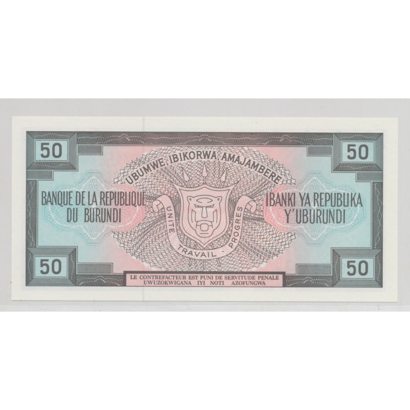 Burundi - 50 Francs - 1.10.1991 - Neuf