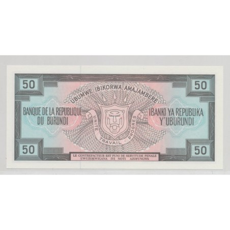 Burundi - 50 Francs - 1.10.1991 - Neuf