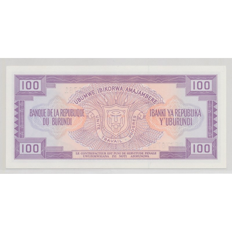 Burundi - 100 Francs - 1.07.1990 - Neuf
