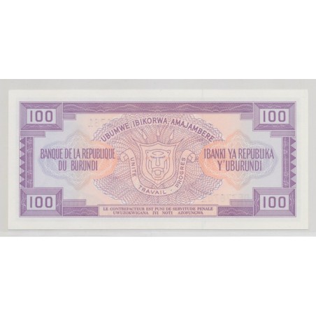 Burundi - 100 Francs - 1.07.1990 - Neuf