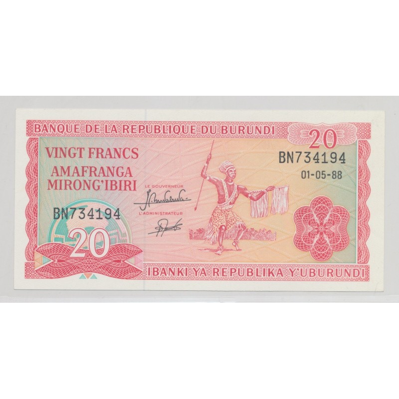 Burundi - 20 Francs - 1.05.1988 - Neuf