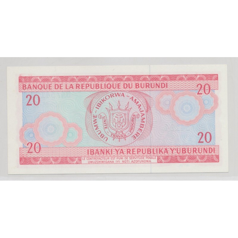 Burundi - 20 Francs - 1.05.1988 - Neuf