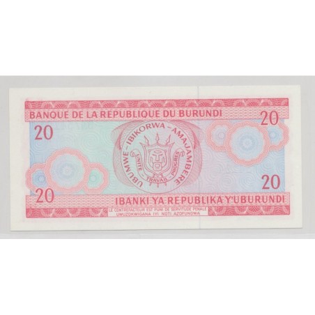 Burundi - 20 Francs - 1.05.1988 - Neuf