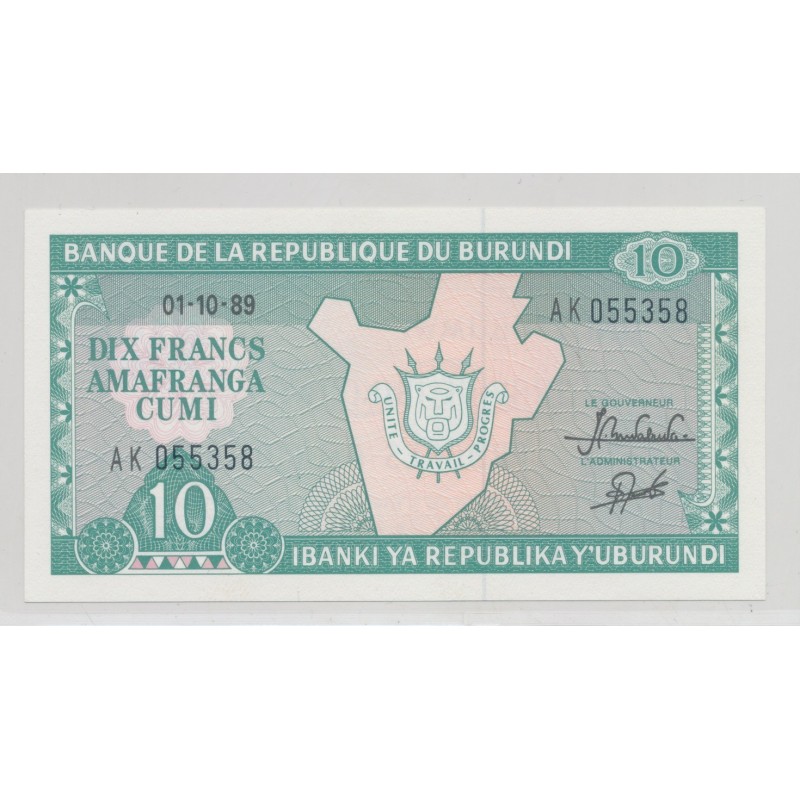 Burundi - 20 Francs - 1.10.1989 - Neuf