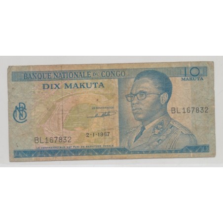 Congo - 10 Makuta - 2.01.1967 - TB