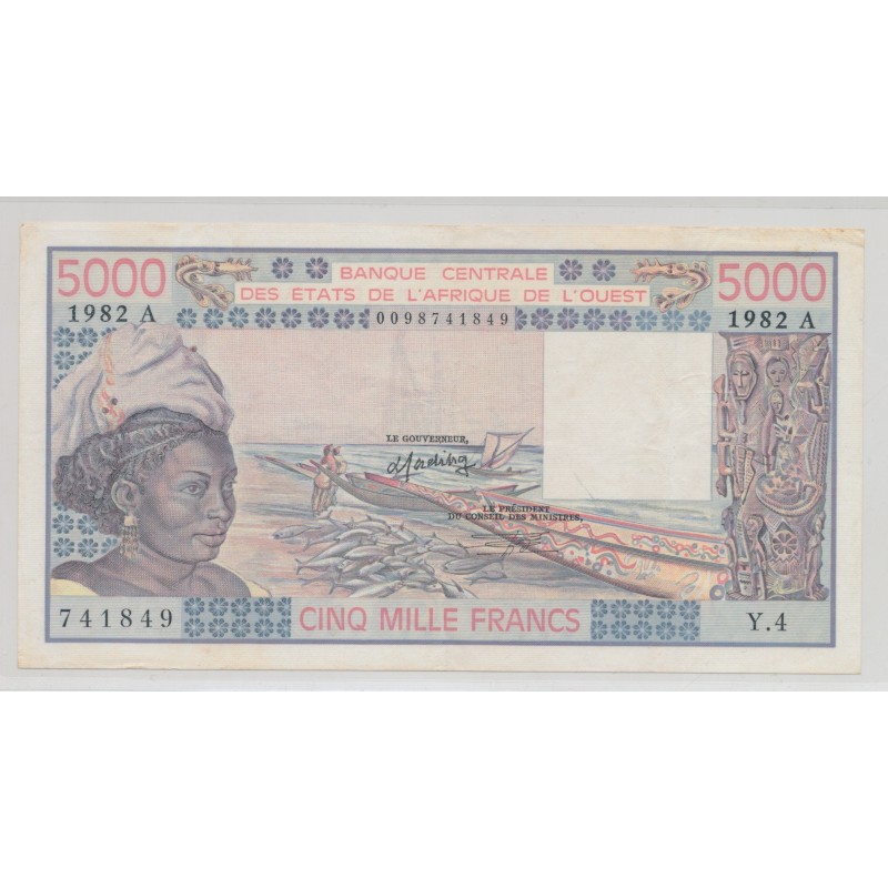Afrique de l'ouest - 5000 Francs - 1982 A Cote d'ivoire - TTB+