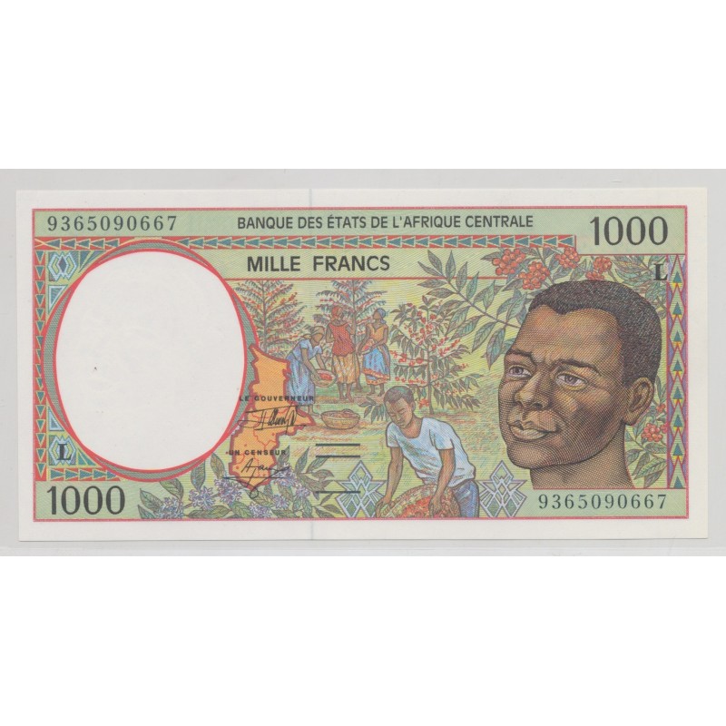 Afrique Centrale - 1000 Francs - Lettre L Gabon - neuf