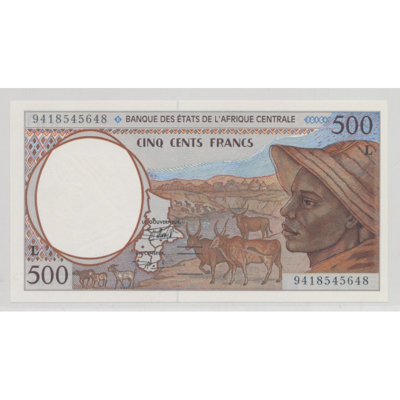 Afrique Centrale - 500 Francs - ND 1997 - Lettre L Gabon - neuf