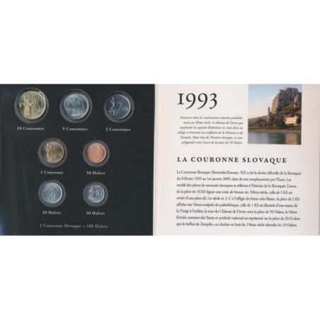Slovaquie - Coffret la couronne Slovaque et Euro - 1993/2009