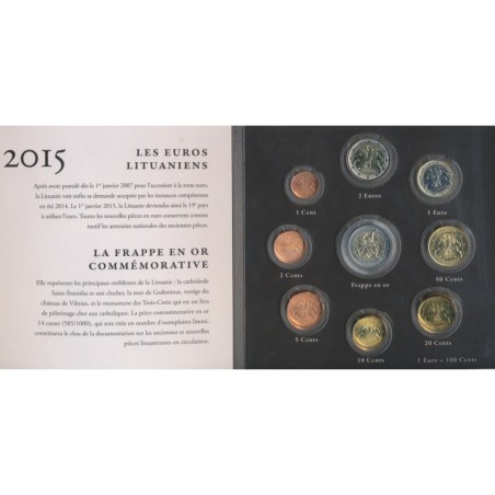 Lituanie - Coffret le Litras et l'euro Lituanien