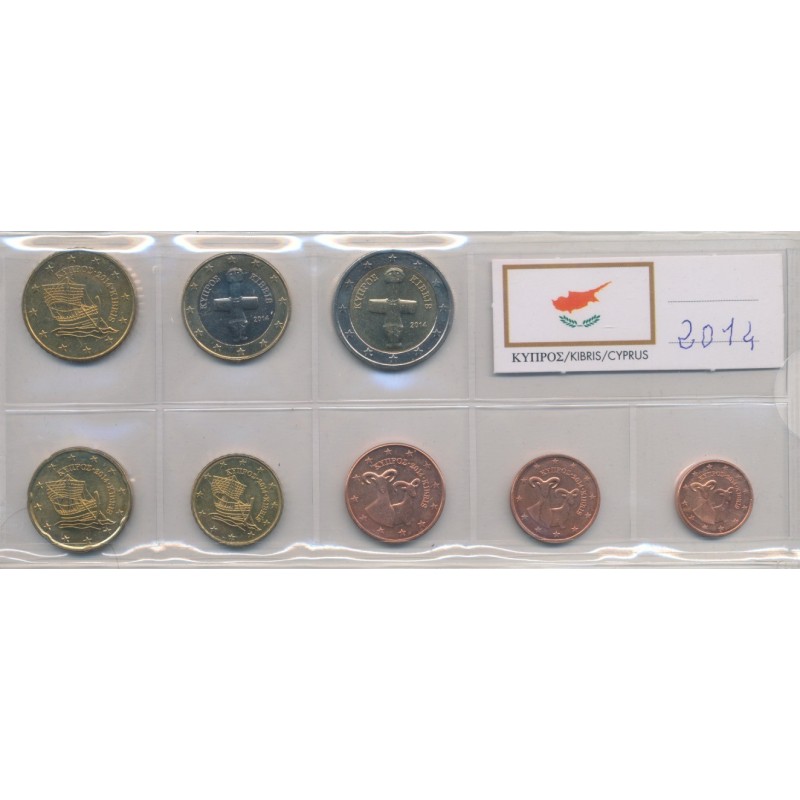 Chypre - Série 8 monnaies - 2014 - 1 cent à 2 Euro