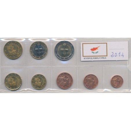 Chypre - Série 8 monnaies - 2014 - 1 cent à 2 Euro