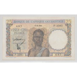 Afrique occidentale - 25 Francs - 17.08.1943 - SPL