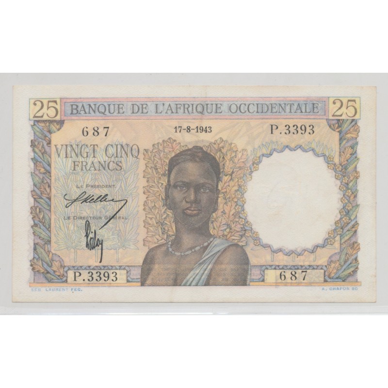 Afrique occidentale - 25 Francs - 17.08.1943 - SPL