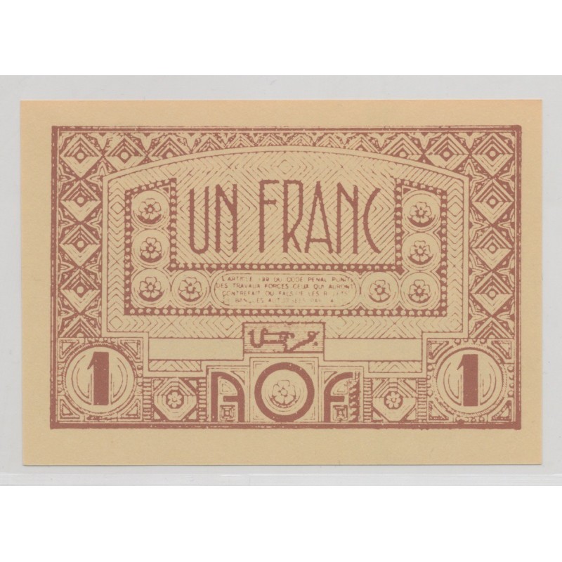 Afrique occidentale Française - 1 Franc 1944 - marron - NEUF