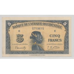 Afrique occidentale - 5 Francs - 1942 - SPL
