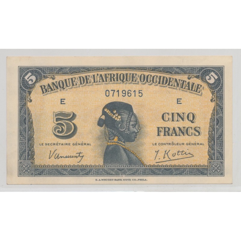 Afrique occidentale - 5 Francs - 1942 - SPL