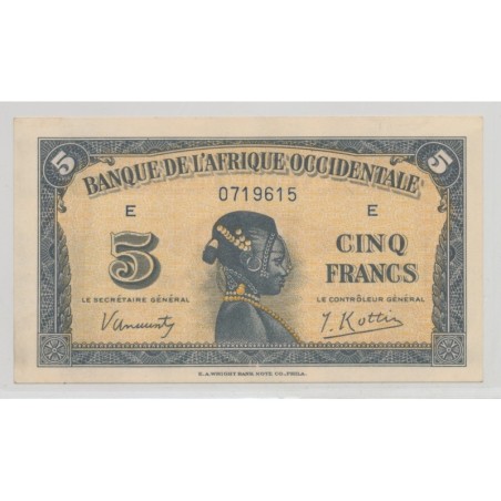Afrique occidentale - 5 Francs - 1942 - SPL