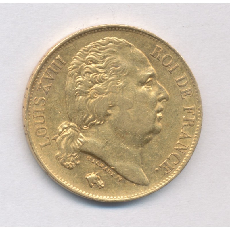 Louis XVIII - 20 Francs Or - 1824 W Lille - TTB+