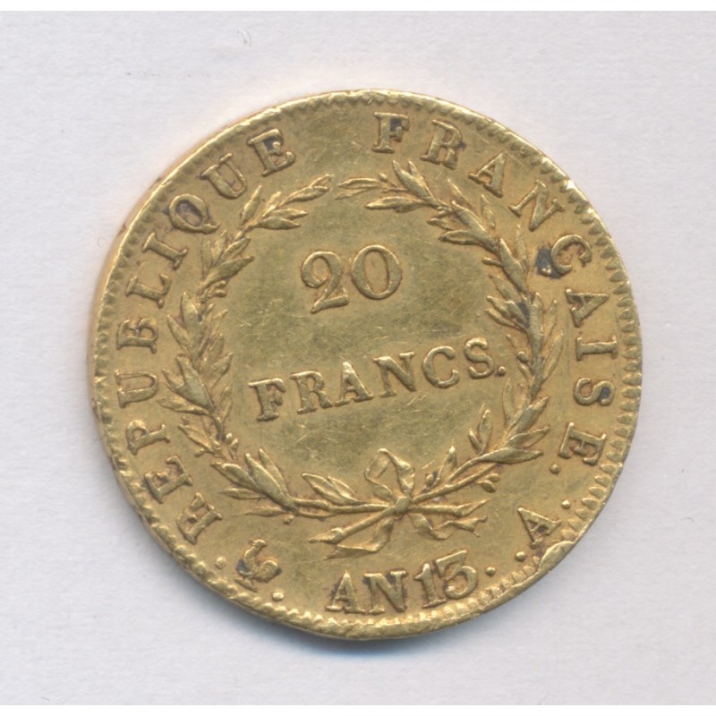 Napoléon empereur - 20 Francs - AN 13 A Paris - TTB