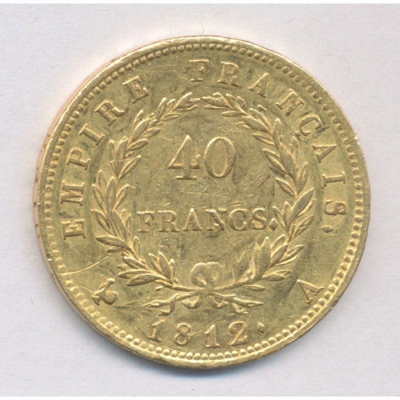 Napoléon 1er - 40 Francs Or - 1812 A Paris - TTB/TTB+