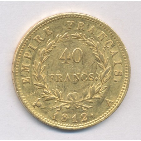 Napoléon 1er - 40 Francs Or - 1812 A Paris - TTB/TTB+