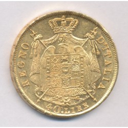 Italie - 40 Lires 1814 M Milan - Napoleone imperatore - pointes triangulaires - TTB+ 2
