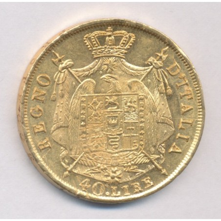 Italie - 40 Lires 1814 M Milan - Napoleone imperatore - pointes triangulaires - TTB+
