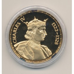 Médaille - Charles IV - Collection Rois de France - vermeil 
