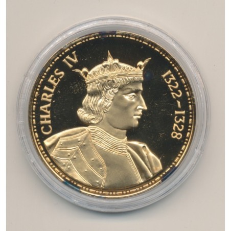 Médaille - Charles IV - Collection Rois de France - vermeil 