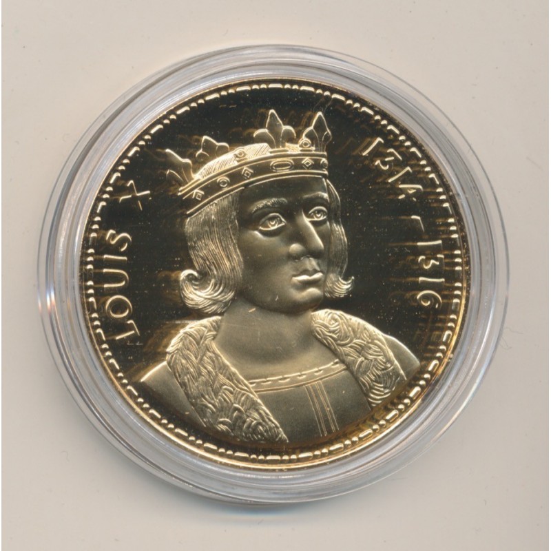 Médaille - Louis X - Collection Rois de France - vermeil 