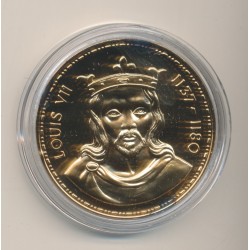 Médaille - Louis VII - Collection Rois de France - vermeil 