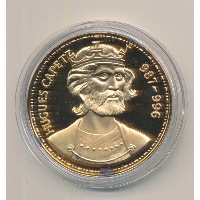 Médaille - Hugues Capet - Collection Rois de France - vermeil 