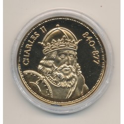 Médaille - Charles II - Collection Rois de France - vermeil 