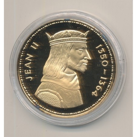 Médaille - Jean II - Collection Rois de France - vermeil 