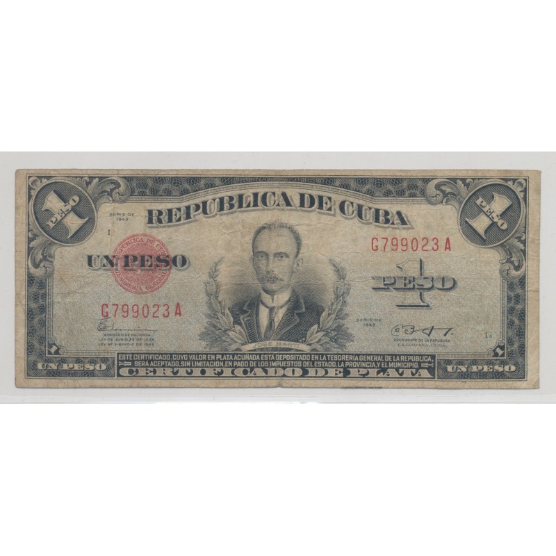 Cuba - 1 Peso 1943 - TB