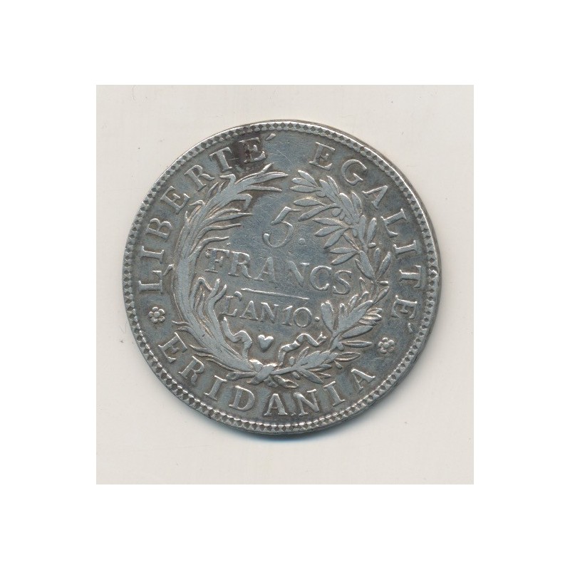 Italie - 5 Francs Gaule Subalpine - AN 10 - Type 2 accent après liberté