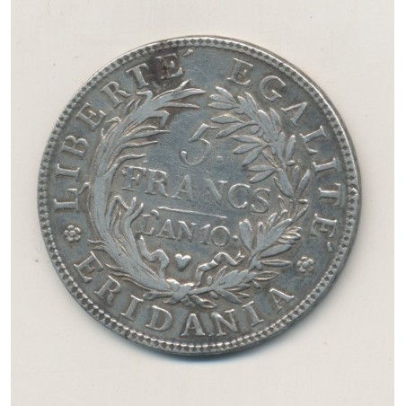 Italie - 5 Francs Gaule Subalpine - AN 10 - Type 2 accent après liberté