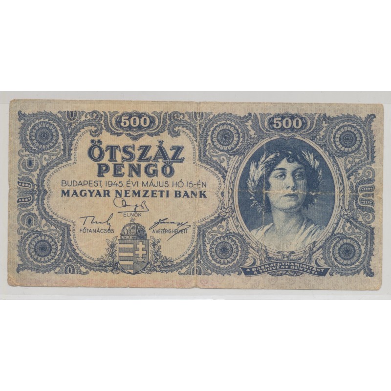 Hongrie - 500 Pengo 1945 - TTB