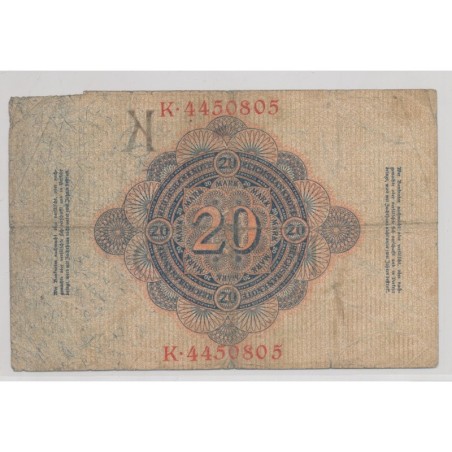 Allemagne - 20 Mark 1914 - B/TB