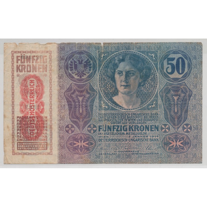 Autriche/Hongrie - 50 Korona 1914 - TB+