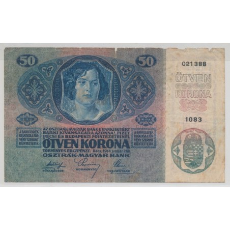 Autriche/Hongrie - 50 Korona 1914 - TB+