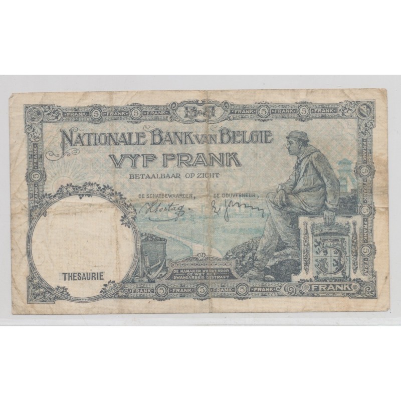 Belgique - 5 Francs - 7.03.1938 - TTB
