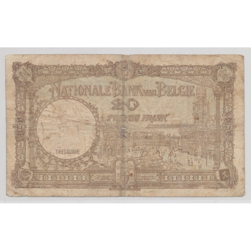 Belgique - 20 Francs - 19.04.1940 - TB
