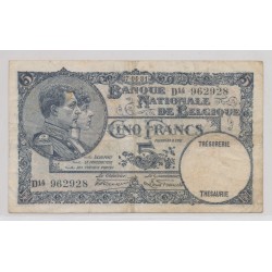 Belgique - 5 Francs - 27.04.1931 - TB+