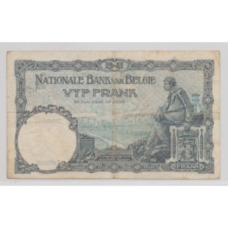 Belgique - 5 Francs - 27.04.1931 - TB+